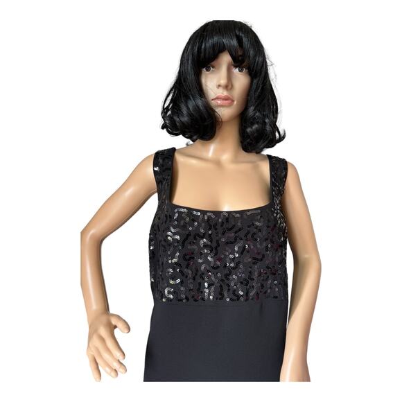 Tahari Arthur S. Levine Black Sequin Sleeveless Square Neckline dress size 20W - Picture 8 of 12